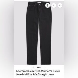 Abercrombie & Fitch Women Charcoal Black Mid Rise Straight Jeans 31R